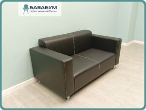 Диван офисный Премьер 150 см экокожа, чёрный